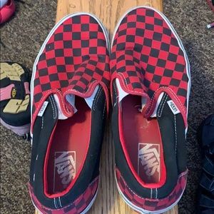 red/black check vans
